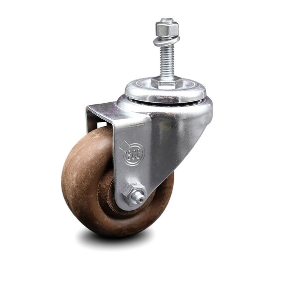 3 Inch High Temp Glass Filled Nylon Wheel Swivel 10mm Threaded Stem Caster SCC